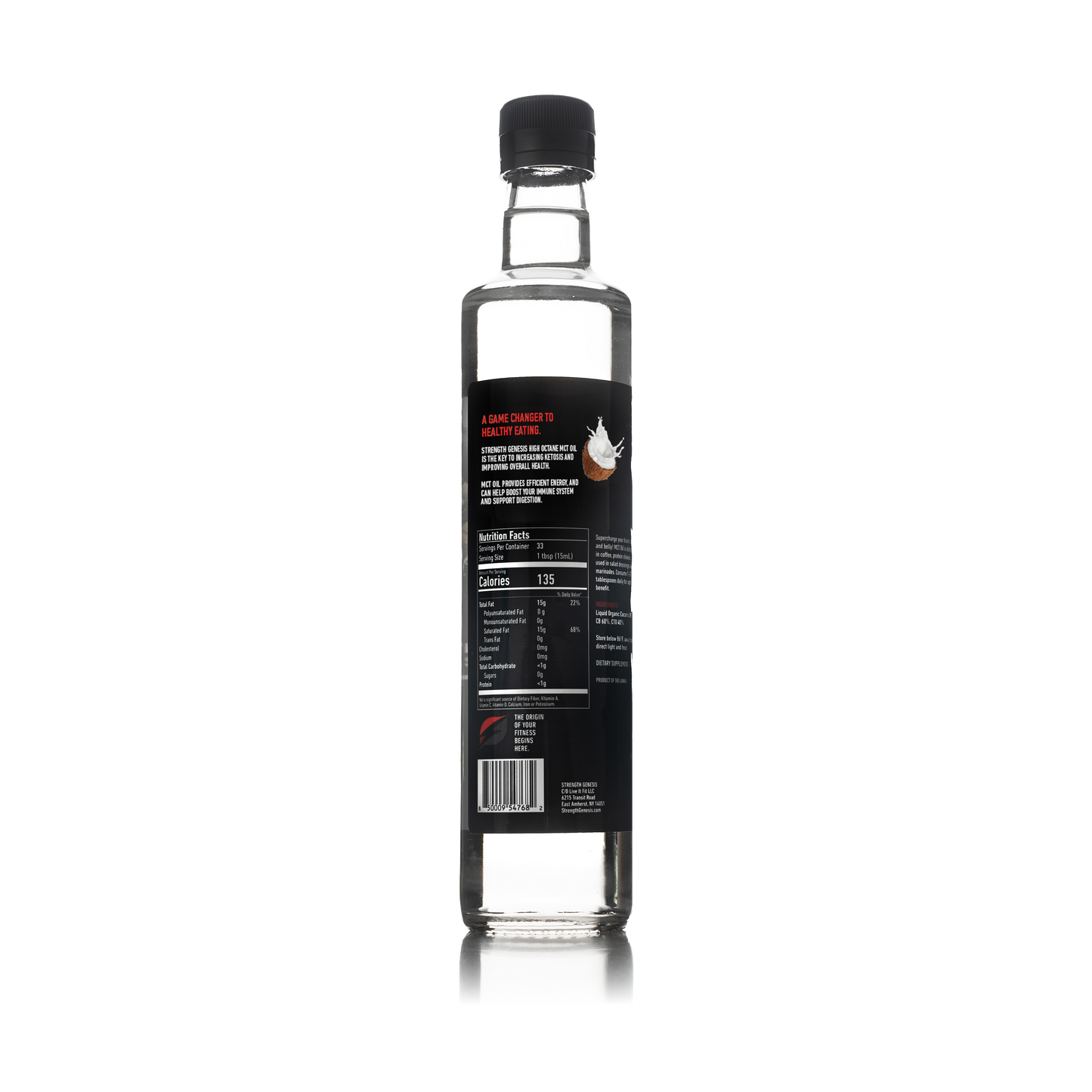 SG High Octane MCT Oil bottle showcasing premium organic coconut-derived oil for enhanced energy and cognitive health
