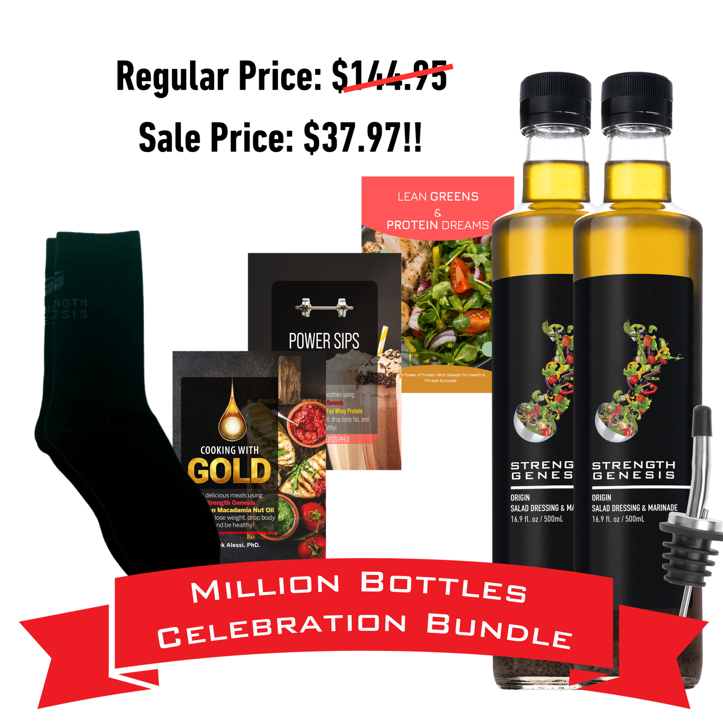 Million Bottle Origin Keto Salad Dressing Celebration Bundle! (Choose your socks below)