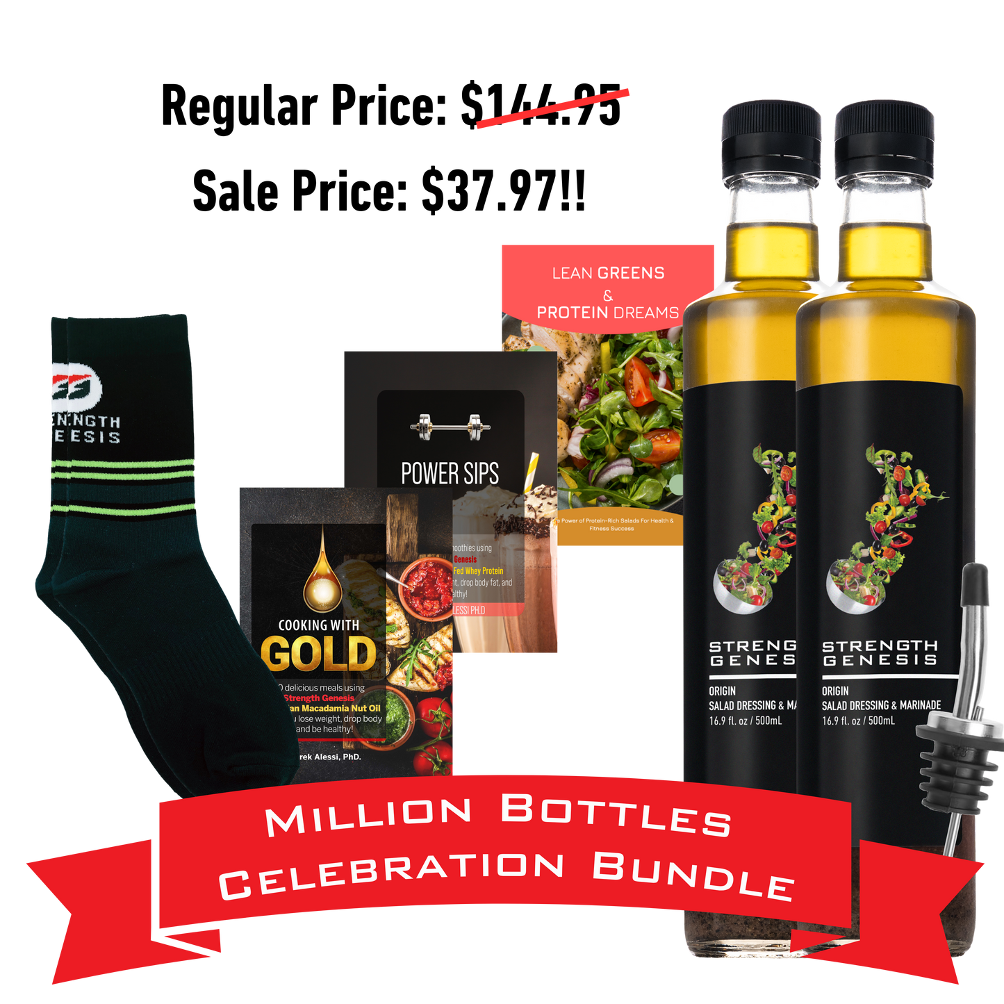 Million Bottle Origin Keto Salad Dressing Celebration Bundle! (Choose your socks below)