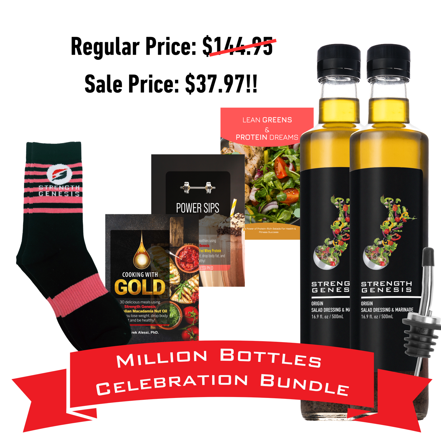 Million Bottle Origin Keto Salad Dressing Celebration Bundle! (Choose your socks below)