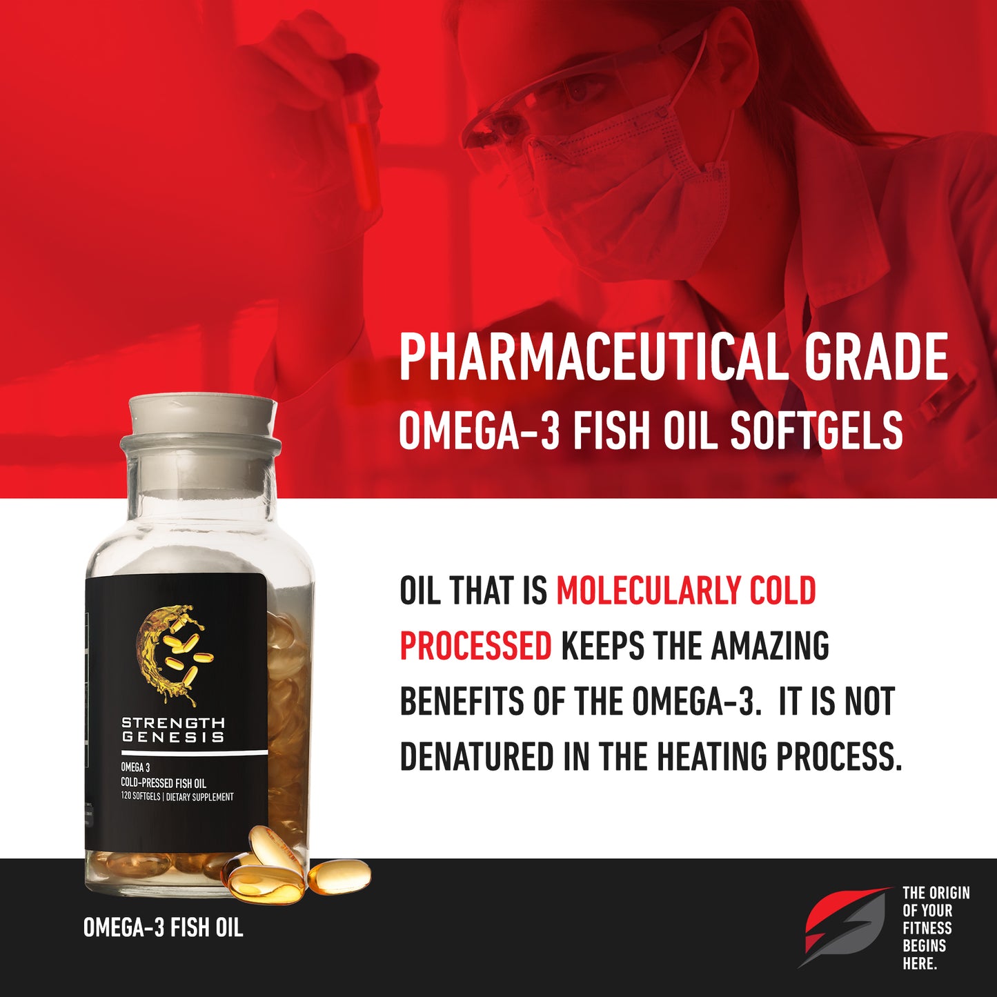 Omega 3 Pharmaceutical Grade, Molecularly Distilled Cold Processed Fish Oil