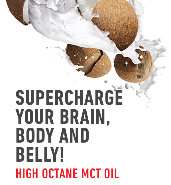 Lifestyle shot with MCT oil in a fitness setting, promoting its use in ketogenic diets for energy and fat loss