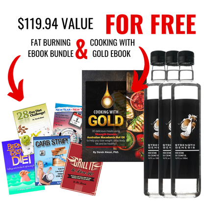 High Octane MCT Oil 3 x with Bonus Cooking with Gold ebook and Fat Burning eBook Bundle