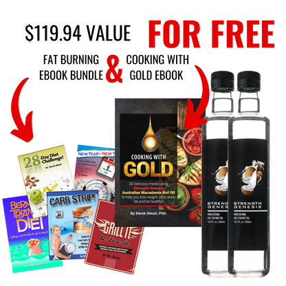 High Octane MCT Oil x 2 Bottle: Special Bundle with Mini Macadamia Nut & Cooking with Gold eBook!