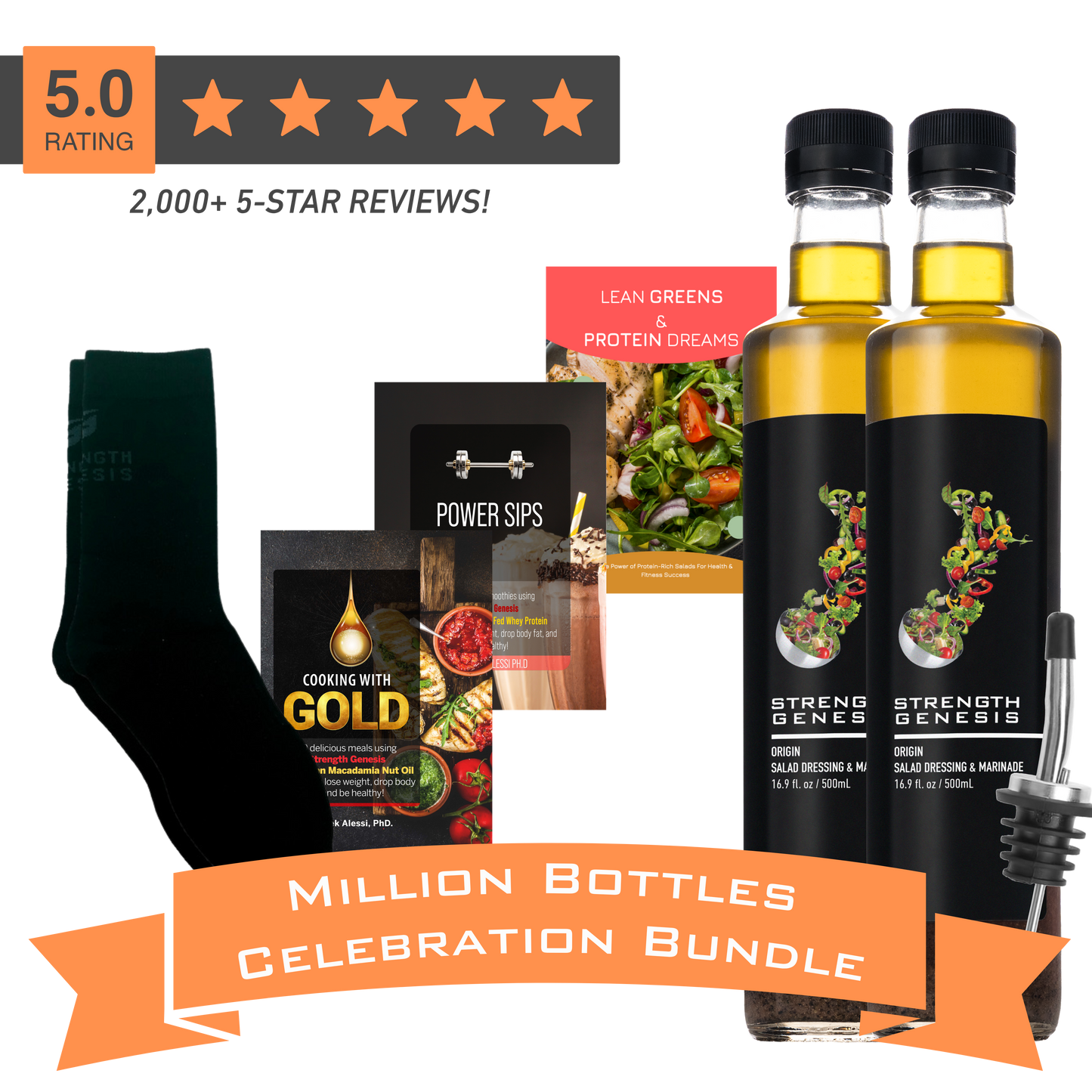 Million Bottle Origin Keto Salad Dressing Celebration Bundle! (Choose your socks below)
