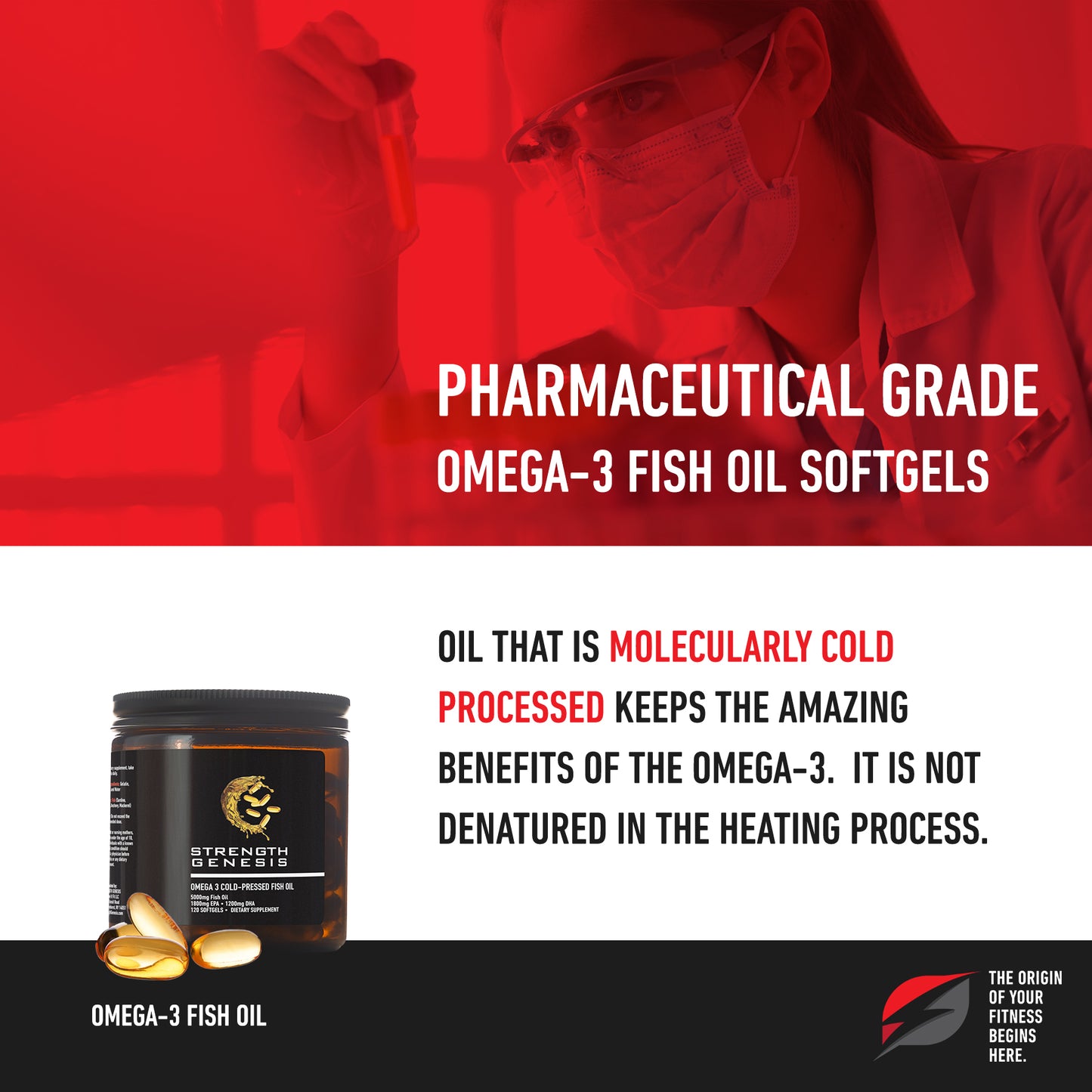 Omega 3 Pharmaceutical Grade, Molecularly Distilled Cold Processed Fish Oil