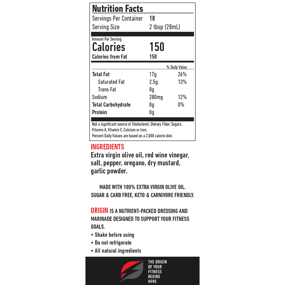 Origin Keto Mediterranean Salad Dressing [2 Bottles!]